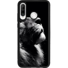 Huawei P30 Lite Case Hülle - Silikon schwarz Lion looking up