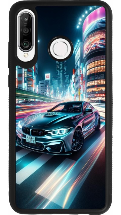Huawei P30 Lite Case Hülle - Silikon schwarz BMW M4 Tokio Nacht