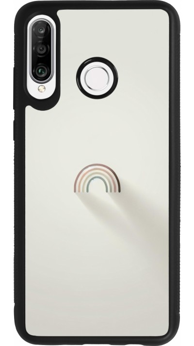 Huawei P30 Lite Case Hülle - Silikon schwarz Mini Regenbogen Minimal