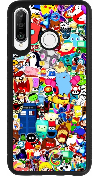 Huawei P30 Lite Case Hülle - Silikon schwarz Mixed cartoons