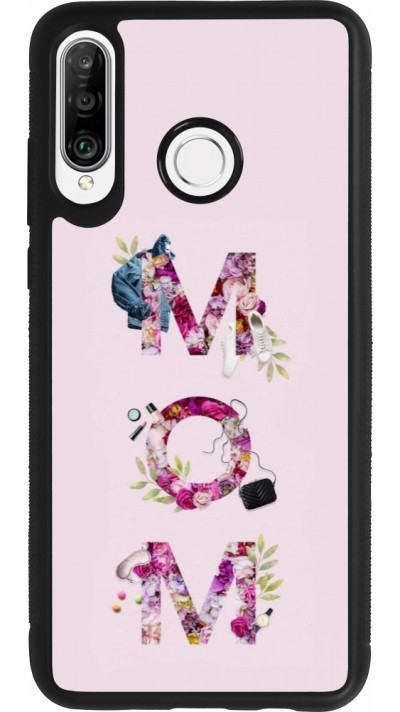 Huawei P30 Lite Case Hülle - Silikon schwarz Mom 2024 girly mom