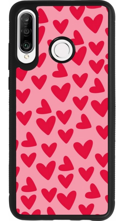 Huawei P30 Lite Case Hülle - Silikon schwarz Mom 2024 kleine Herzen