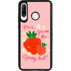 Coque Huawei P30 Lite - Silicone rigide noir Mom 2026 Berry best