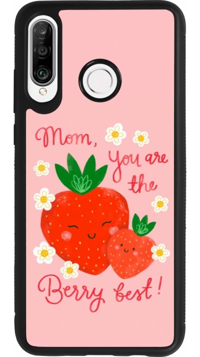 Coque Huawei P30 Lite - Silicone rigide noir Mom 2026 Berry best