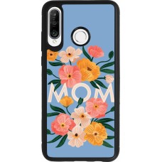 Coque Huawei P30 Lite - Silicone rigide noir Mom 2026 Flowers