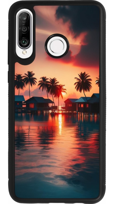 Huawei P30 Lite Case Hülle - Silikon schwarz Paradies Malediven