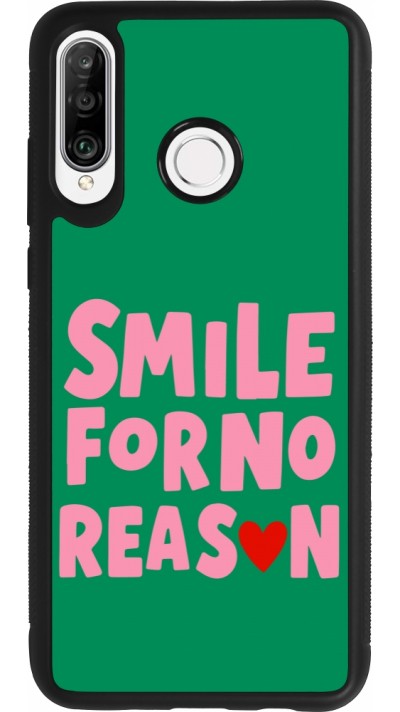 Coque Huawei P30 Lite - Silicone rigide noir Smile for no reason 2026