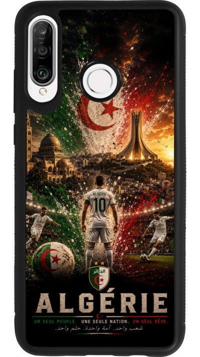 Coque Huawei P30 Lite - Silicone rigide noir Football Algérie splash 2026