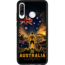 Coque Huawei P30 Lite - Silicone rigide noir Football Australie splash 2026