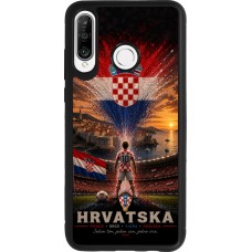 Coque Huawei P30 Lite - Silicone rigide noir Football Croatie splash 2026