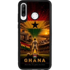 Coque Huawei P30 Lite - Silicone rigide noir Football Ghana splash 2026
