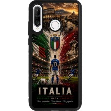 Coque Huawei P30 Lite - Silicone rigide noir Football Italie splash 2026