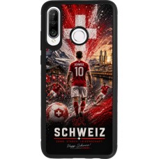 Coque Huawei P30 Lite - Silicone rigide noir Football Schweiz splash 2026