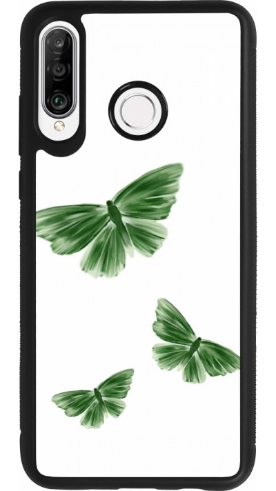 Coque Huawei P30 Lite - Silicone rigide noir Butterflies 2026