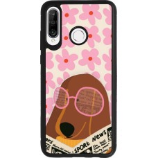 Coque Huawei P30 Lite - Silicone rigide noir Dog with newspaper Spring 2026