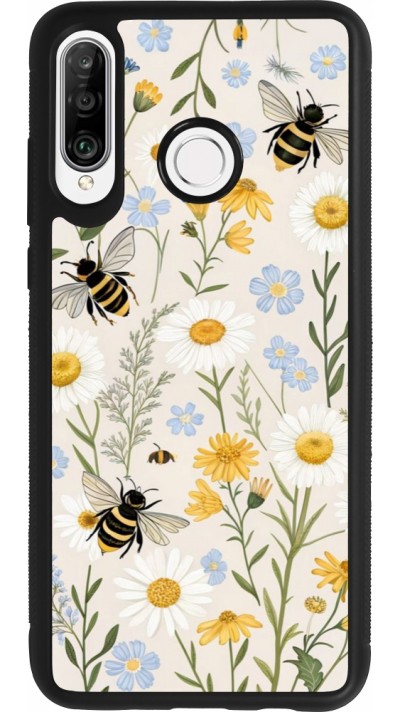 Coque Huawei P30 Lite - Silicone rigide noir Pattern bees 2026