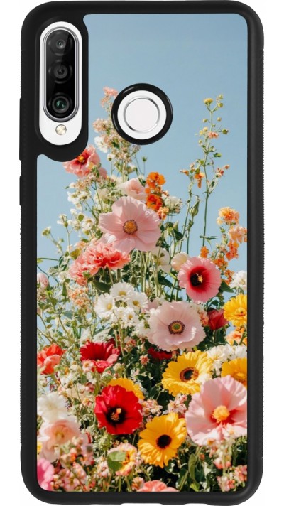 Coque Huawei P30 Lite - Silicone rigide noir Spring flowers 2026