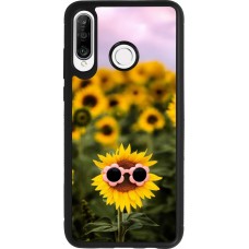 Coque Huawei P30 Lite - Silicone rigide noir Sunflower with glasses 2026