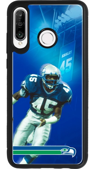 Coque Huawei P30 Lite - Silicone rigide noir Super Bowl 26 Seattle 1