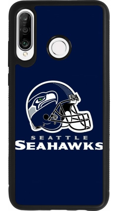 Coque Huawei P30 Lite - Silicone rigide noir Super Bowl 26 Seattle 3