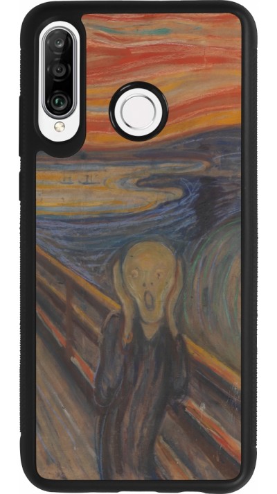 Huawei P30 Lite Case Hülle - Silikon schwarz Kunstbild - Der Schrei - Edvard Munch