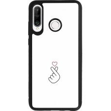 Coque Huawei P30 Lite - Silicone rigide noir Valentine 2024 heat by Millennials