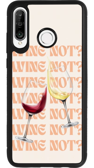 Huawei P30 Lite Case Hülle - Silikon schwarz Wine not