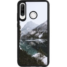 Coque Huawei P30 Lite - Silicone rigide noir Winter 22 snowy mountain and lake