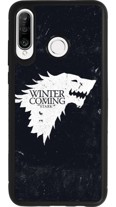 Huawei P30 Lite Case Hülle - Silikon schwarz Winter is coming Stark