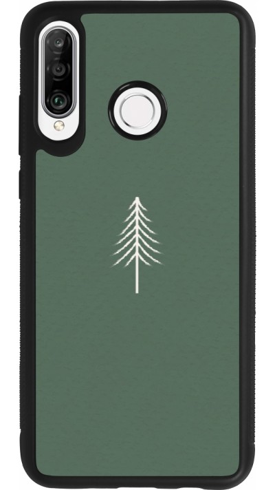 Huawei P30 Lite Case Hülle - Silikon schwarz Christmas 22 minimalist tree