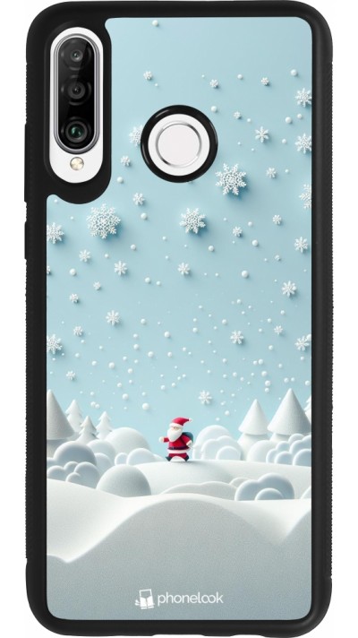 Huawei P30 Lite Case Hülle - Silikon schwarz Weihnachten 2023 Kleiner Vater Schneeflocke