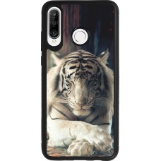 Huawei P30 Lite Case Hülle - Silikon schwarz Zen Tiger
