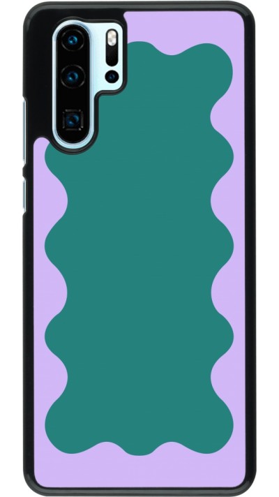 Huawei P30 Pro Case Hülle - Wavy Rectangle Green Purple