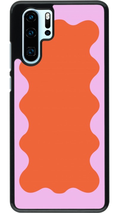 Huawei P30 Pro Case Hülle - Wavy Rectangle Orange Pink