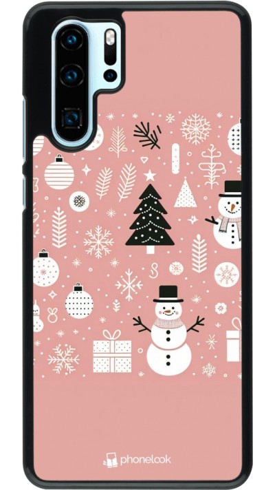 Huawei P30 Pro Case Hülle - Weihnachten 2024 Rose Schneemann Weihnachten