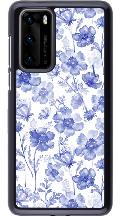 Coque Huawei P40 - Spring 23 watercolor blue flowers
