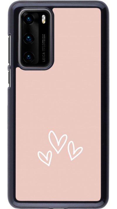 Coque Huawei P40 - Valentine 2023 three minimalist hearts
