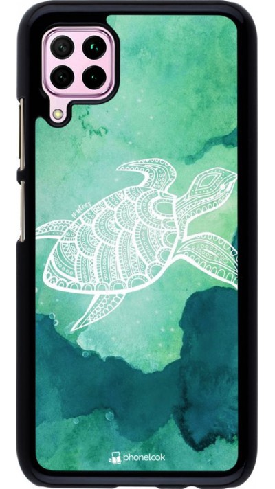 Coque Huawei P40 Lite - Turtle Aztec Watercolor