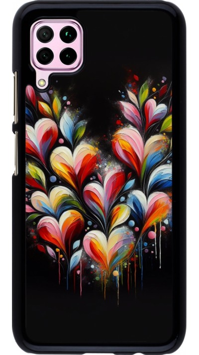 Coque Huawei P40 Lite - Valentine 2024 Coeur Noir Abstrait