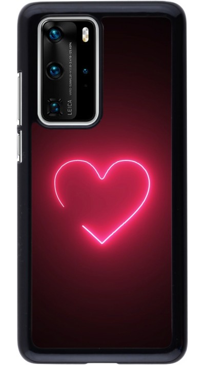 Coque Huawei P40 Pro - Valentine 2023 single neon heart
