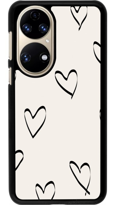 Coque Huawei P50 - Valentine 2023 minimalist hearts