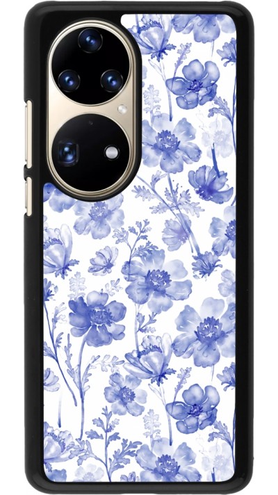 Coque Huawei P50 Pro - Spring 23 watercolor blue flowers