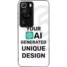 Coque Huawei P60 - Silicone rigide noir Unique au monde générée par intelligence artificielle (AI) avec vos idées