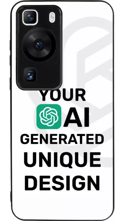 Coque Huawei P60 - Silicone rigide noir Unique au monde générée par intelligence artificielle (AI) avec vos idées