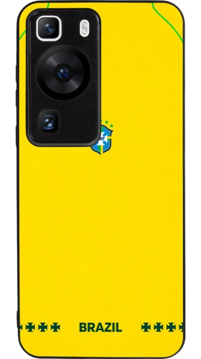 Coque Huawei P60 - Silicone rigide noir Maillot de football Bresil 2026 personnalisable
