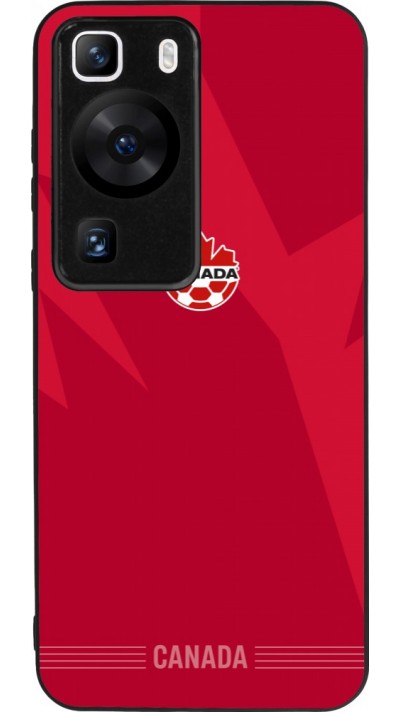 Coque Huawei P60 - Silicone rigide noir Maillot de football Canada 2026 personnalisable