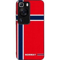 Coque Huawei P60 - Silicone rigide noir Maillot de football Norvège 2026 personnalisable