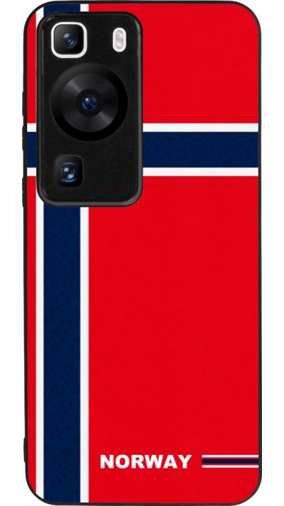 Coque Huawei P60 - Silicone rigide noir Maillot de football Norvège 2026 personnalisable