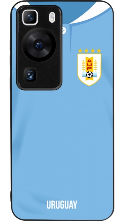 Huawei P60 Case Hülle - Silikon schwarz Uruguay 2022 personalisierbares Fussballtrikot