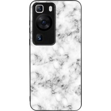 Coque Huawei P60 - Silicone rigide noir Marble 01